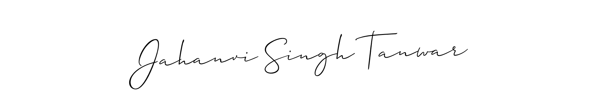 How to make Jahanvi Singh Tanwar signature? Allison_Script is a professional autograph style. Create handwritten signature for Jahanvi Singh Tanwar name. Jahanvi Singh Tanwar signature style 2 images and pictures png