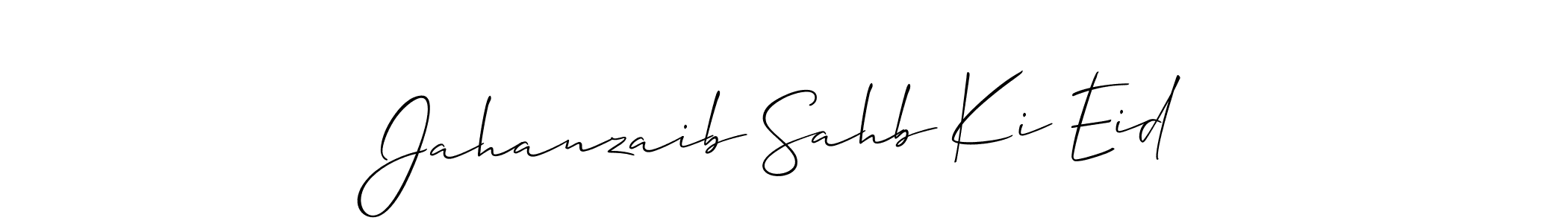 Use a signature maker to create a handwritten signature online. With this signature software, you can design (Allison_Script) your own signature for name Jahanzaib Sahb Ki Eid. Jahanzaib Sahb Ki Eid signature style 2 images and pictures png