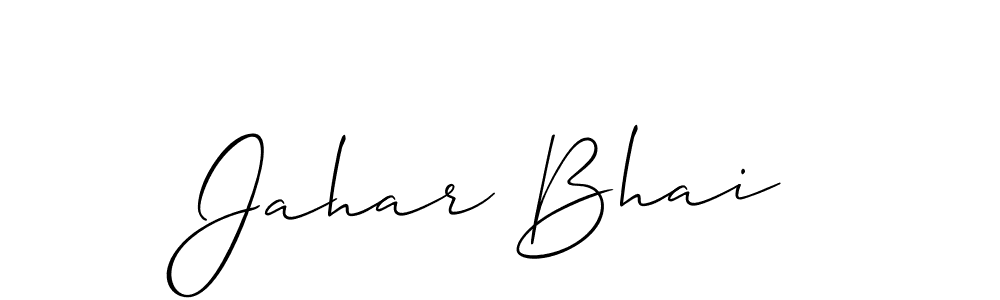 Create a beautiful signature design for name Jahar Bhai. With this signature (Allison_Script) fonts, you can make a handwritten signature for free. Jahar Bhai signature style 2 images and pictures png