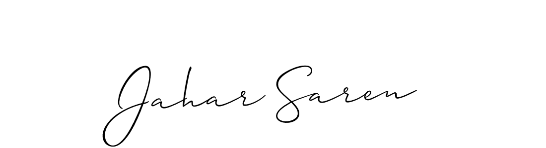 Use a signature maker to create a handwritten signature online. With this signature software, you can design (Allison_Script) your own signature for name Jahar Saren. Jahar Saren signature style 2 images and pictures png