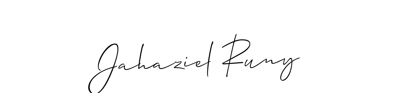 You should practise on your own different ways (Allison_Script) to write your name (Jahaziel Runy) in signature. don't let someone else do it for you. Jahaziel Runy signature style 2 images and pictures png