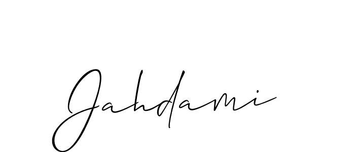 The best way (Allison_Script) to make a short signature is to pick only two or three words in your name. The name Jahdami include a total of six letters. For converting this name. Jahdami signature style 2 images and pictures png