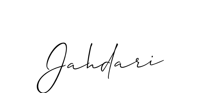 Design your own signature with our free online signature maker. With this signature software, you can create a handwritten (Allison_Script) signature for name Jahdari. Jahdari signature style 2 images and pictures png
