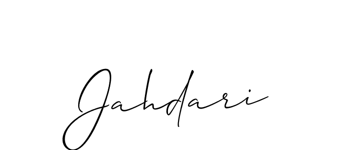 Design your own signature with our free online signature maker. With this signature software, you can create a handwritten (Allison_Script) signature for name Jahdari. Jahdari signature style 2 images and pictures png