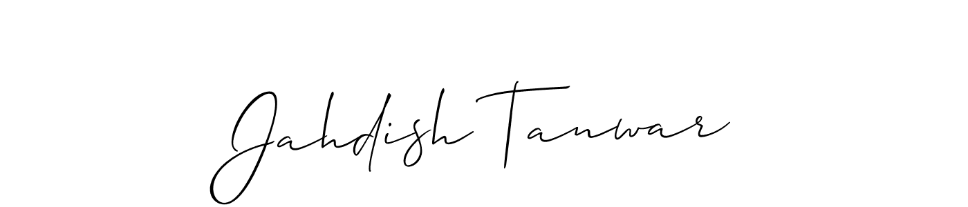 Allison_Script is a professional signature style that is perfect for those who want to add a touch of class to their signature. It is also a great choice for those who want to make their signature more unique. Get Jahdish Tanwar name to fancy signature for free. Jahdish Tanwar signature style 2 images and pictures png