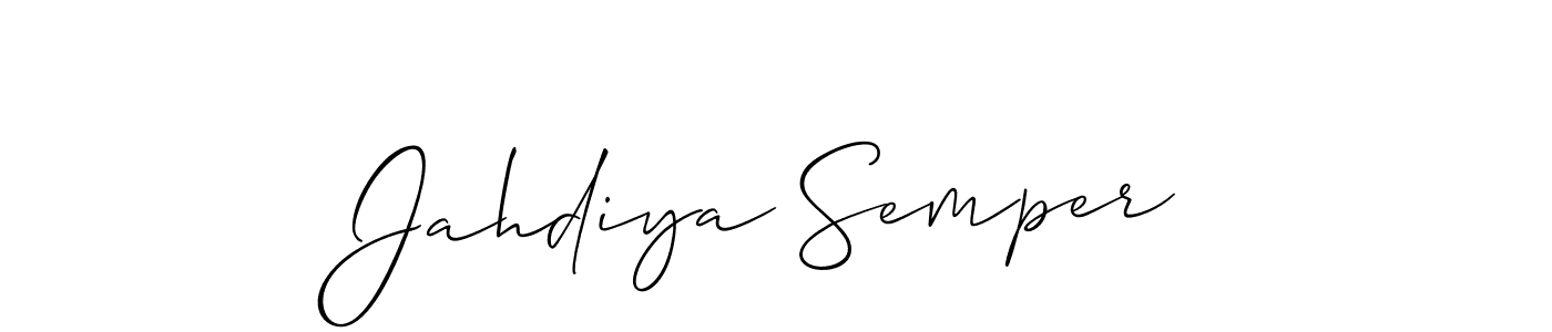 How to Draw Jahdiya Semper signature style? Allison_Script is a latest design signature styles for name Jahdiya Semper. Jahdiya Semper signature style 2 images and pictures png