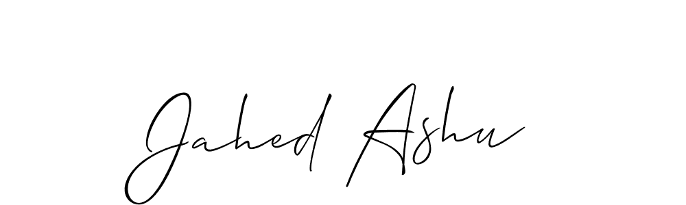 Also You can easily find your signature by using the search form. We will create Jahed Ashu name handwritten signature images for you free of cost using Allison_Script sign style. Jahed Ashu signature style 2 images and pictures png