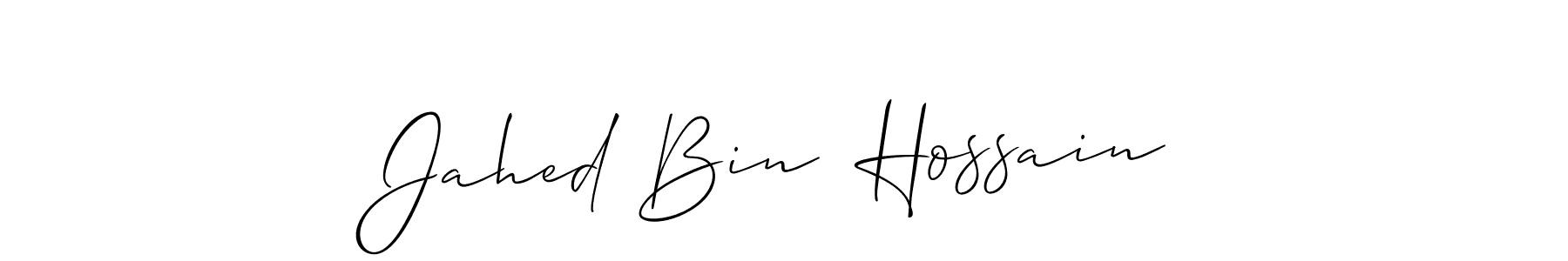 if you are searching for the best signature style for your name Jahed Bin  Hossain. so please give up your signature search. here we have designed multiple signature styles  using Allison_Script. Jahed Bin  Hossain signature style 2 images and pictures png