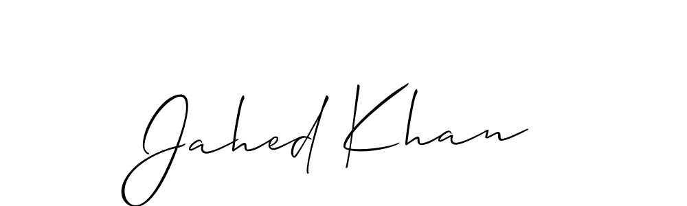 The best way (Allison_Script) to make a short signature is to pick only two or three words in your name. The name Jahed Khan include a total of six letters. For converting this name. Jahed Khan signature style 2 images and pictures png