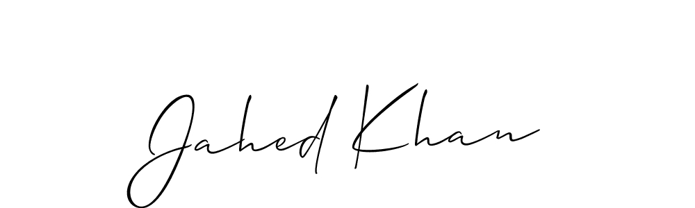 The best way (Allison_Script) to make a short signature is to pick only two or three words in your name. The name Jahed Khan include a total of six letters. For converting this name. Jahed Khan signature style 2 images and pictures png