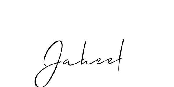 Design your own signature with our free online signature maker. With this signature software, you can create a handwritten (Allison_Script) signature for name Jaheel. Jaheel signature style 2 images and pictures png