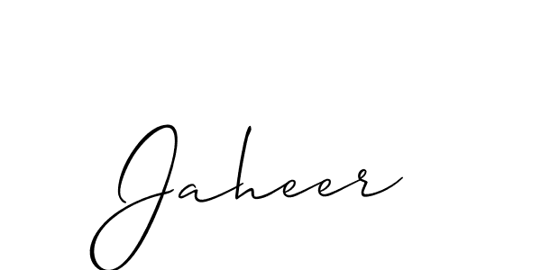 Design your own signature with our free online signature maker. With this signature software, you can create a handwritten (Allison_Script) signature for name Jaheer. Jaheer signature style 2 images and pictures png