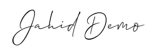 Quickly download Jahid Demo name signature in high-resolution PNG using Allison_Script style. Ready to insert into PDFs and online applications. Jahid Demo signature style 2 images and pictures png