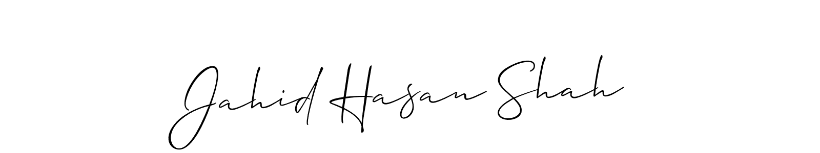 Create a beautiful signature design for name Jahid Hasan Shah. With this signature (Allison_Script) fonts, you can make a handwritten signature for free. Jahid Hasan Shah signature style 2 images and pictures png