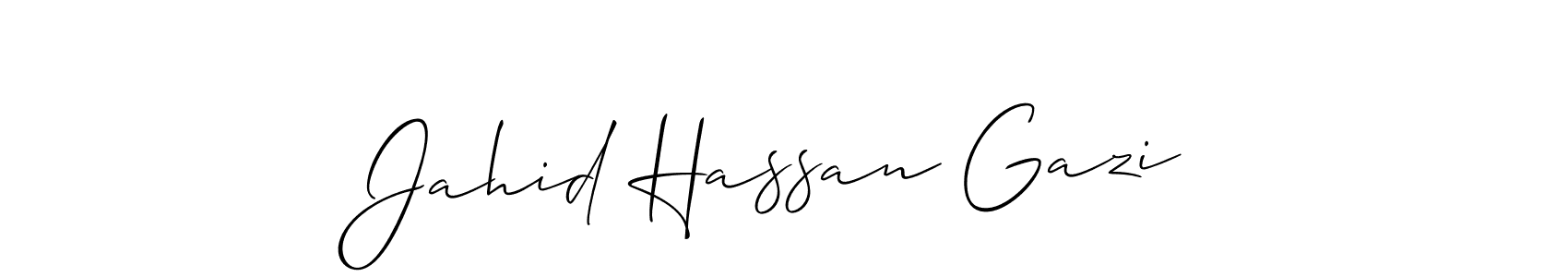 Use a signature maker to create a handwritten signature online. With this signature software, you can design (Allison_Script) your own signature for name Jahid Hassan Gazi. Jahid Hassan Gazi signature style 2 images and pictures png