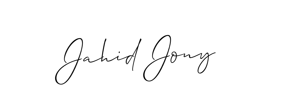 Use a signature maker to create a handwritten signature online. With this signature software, you can design (Allison_Script) your own signature for name Jahid Jony. Jahid Jony signature style 2 images and pictures png