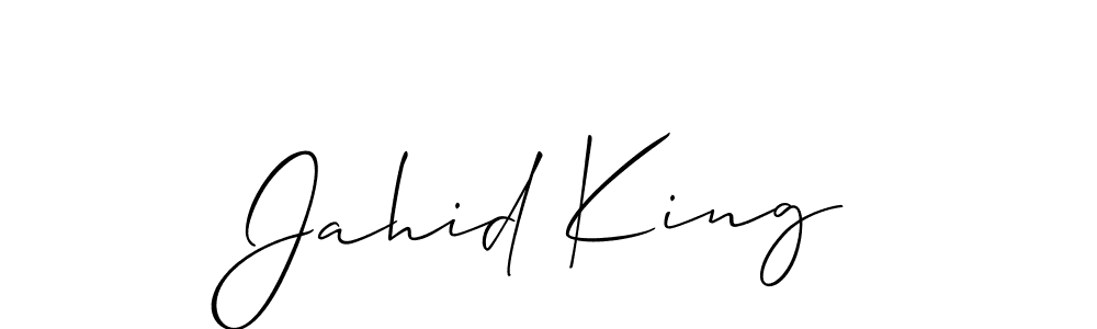 Use a signature maker to create a handwritten signature online. With this signature software, you can design (Allison_Script) your own signature for name Jahid King. Jahid King signature style 2 images and pictures png