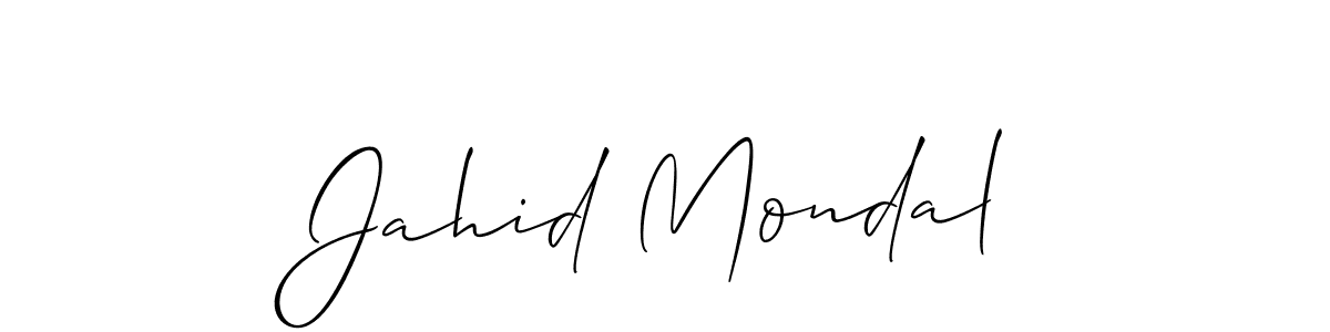 How to make Jahid Mondal name signature. Use Allison_Script style for creating short signs online. This is the latest handwritten sign. Jahid Mondal signature style 2 images and pictures png