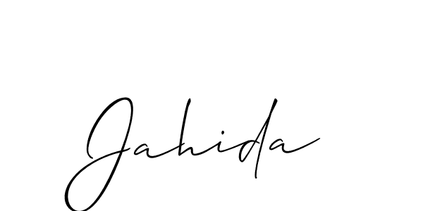 Also we have Jahida name is the best signature style. Create professional handwritten signature collection using Allison_Script autograph style. Jahida signature style 2 images and pictures png