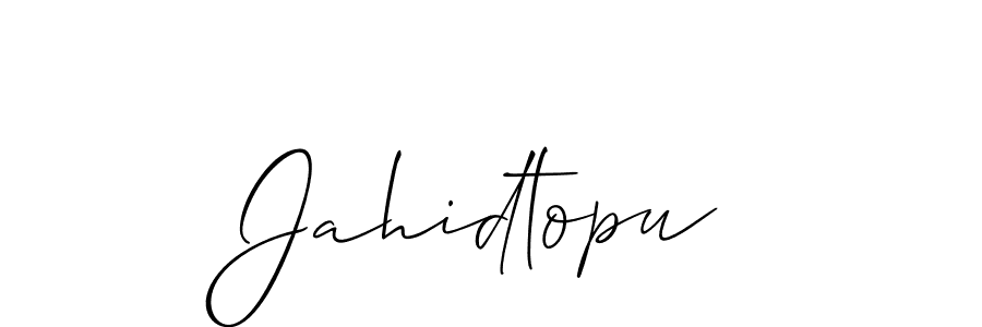 Make a short Jahidtopu signature style. Manage your documents anywhere anytime using Allison_Script. Create and add eSignatures, submit forms, share and send files easily. Jahidtopu signature style 2 images and pictures png