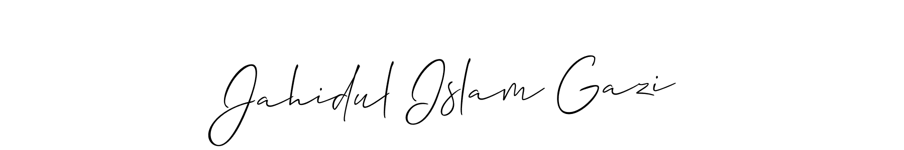 Allison_Script is a professional signature style that is perfect for those who want to add a touch of class to their signature. It is also a great choice for those who want to make their signature more unique. Get Jahidul Islam Gazi name to fancy signature for free. Jahidul Islam Gazi signature style 2 images and pictures png