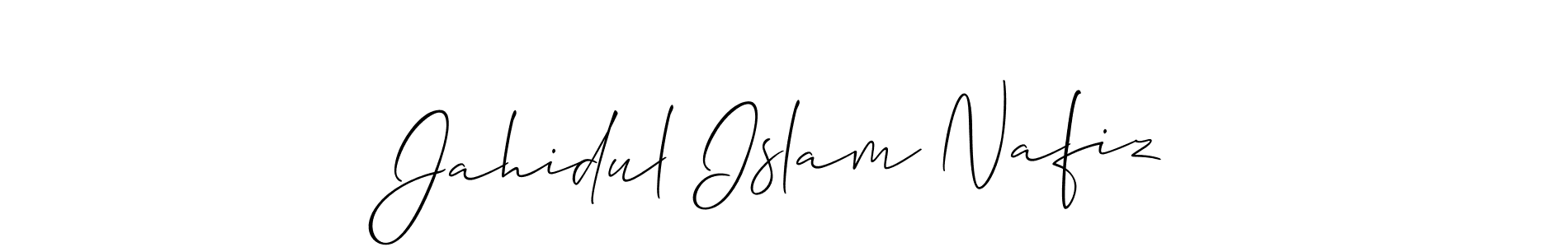 The best way (Allison_Script) to make a short signature is to pick only two or three words in your name. The name Jahidul Islam Nafiz include a total of six letters. For converting this name. Jahidul Islam Nafiz signature style 2 images and pictures png