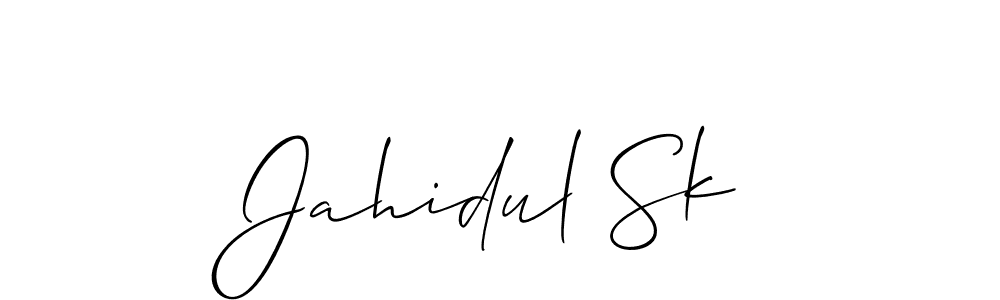 Make a beautiful signature design for name Jahidul Sk. With this signature (Allison_Script) style, you can create a handwritten signature for free. Jahidul Sk signature style 2 images and pictures png