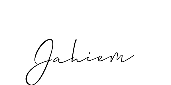 Use a signature maker to create a handwritten signature online. With this signature software, you can design (Allison_Script) your own signature for name Jahiem. Jahiem signature style 2 images and pictures png