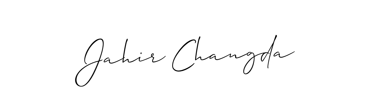 Create a beautiful signature design for name Jahir Changda. With this signature (Allison_Script) fonts, you can make a handwritten signature for free. Jahir Changda signature style 2 images and pictures png