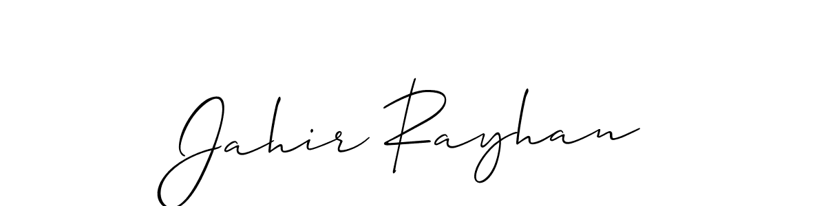 Make a beautiful signature design for name Jahir Rayhan. With this signature (Allison_Script) style, you can create a handwritten signature for free. Jahir Rayhan signature style 2 images and pictures png