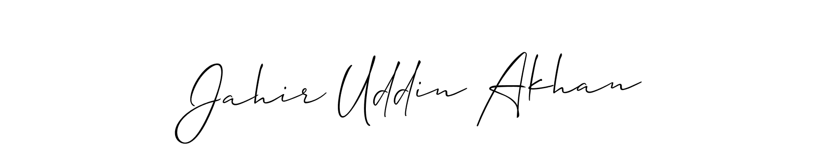 How to make Jahir Uddin Akhan name signature. Use Allison_Script style for creating short signs online. This is the latest handwritten sign. Jahir Uddin Akhan signature style 2 images and pictures png
