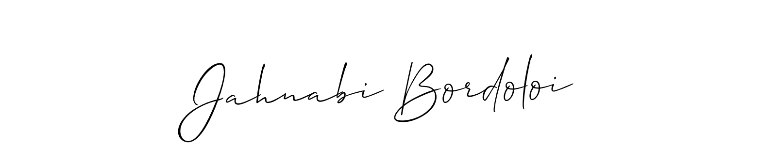 How to Draw Jahnabi Bordoloi signature style? Allison_Script is a latest design signature styles for name Jahnabi Bordoloi. Jahnabi Bordoloi signature style 2 images and pictures png