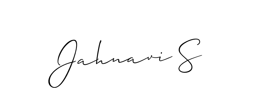 Design your own signature with our free online signature maker. With this signature software, you can create a handwritten (Allison_Script) signature for name Jahnavi S. Jahnavi S signature style 2 images and pictures png