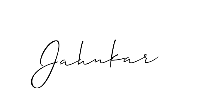 How to make Jahnkar name signature. Use Allison_Script style for creating short signs online. This is the latest handwritten sign. Jahnkar signature style 2 images and pictures png