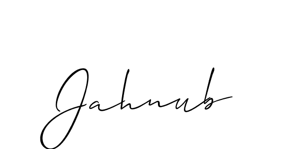 Allison_Script is a professional signature style that is perfect for those who want to add a touch of class to their signature. It is also a great choice for those who want to make their signature more unique. Get Jahnub name to fancy signature for free. Jahnub signature style 2 images and pictures png