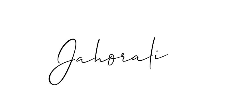 The best way (Allison_Script) to make a short signature is to pick only two or three words in your name. The name Jahorali include a total of six letters. For converting this name. Jahorali signature style 2 images and pictures png