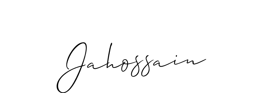 Allison_Script is a professional signature style that is perfect for those who want to add a touch of class to their signature. It is also a great choice for those who want to make their signature more unique. Get Jahossain name to fancy signature for free. Jahossain signature style 2 images and pictures png