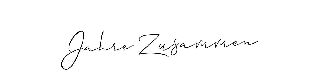 Make a beautiful signature design for name Jahre Zusammen. With this signature (Allison_Script) style, you can create a handwritten signature for free. Jahre Zusammen signature style 2 images and pictures png