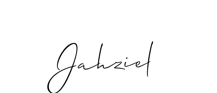 Make a beautiful signature design for name Jahziel. With this signature (Allison_Script) style, you can create a handwritten signature for free. Jahziel signature style 2 images and pictures png
