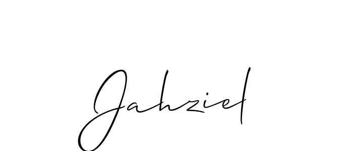 Make a beautiful signature design for name Jahziel. With this signature (Allison_Script) style, you can create a handwritten signature for free. Jahziel signature style 2 images and pictures png