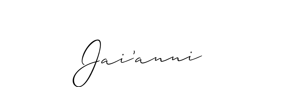 Make a beautiful signature design for name Jai’anni. With this signature (Allison_Script) style, you can create a handwritten signature for free. Jai’anni signature style 2 images and pictures png