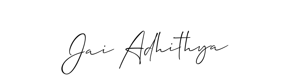 Use a signature maker to create a handwritten signature online. With this signature software, you can design (Allison_Script) your own signature for name Jai Adhithya. Jai Adhithya signature style 2 images and pictures png