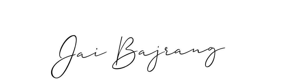 How to Draw Jai Bajrang signature style? Allison_Script is a latest design signature styles for name Jai Bajrang. Jai Bajrang signature style 2 images and pictures png