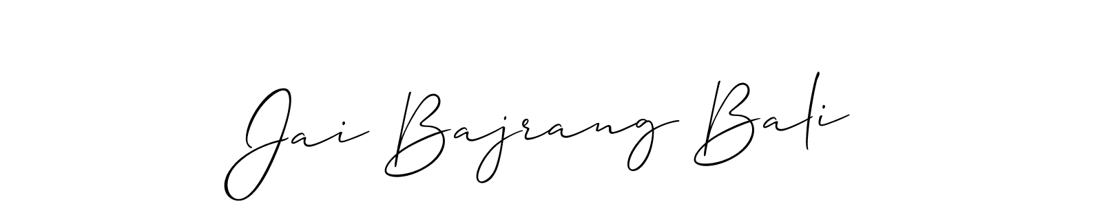 Also You can easily find your signature by using the search form. We will create Jai Bajrang Bali name handwritten signature images for you free of cost using Allison_Script sign style. Jai Bajrang Bali signature style 2 images and pictures png