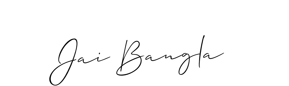 Allison_Script is a professional signature style that is perfect for those who want to add a touch of class to their signature. It is also a great choice for those who want to make their signature more unique. Get Jai Bangla name to fancy signature for free. Jai Bangla signature style 2 images and pictures png