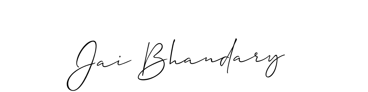 Also we have Jai Bhandary name is the best signature style. Create professional handwritten signature collection using Allison_Script autograph style. Jai Bhandary signature style 2 images and pictures png