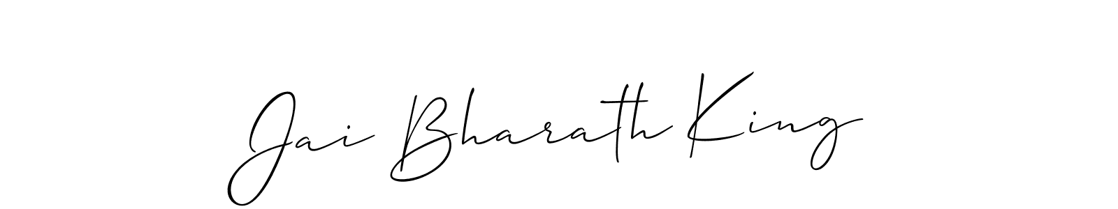 if you are searching for the best signature style for your name Jai Bharath King. so please give up your signature search. here we have designed multiple signature styles  using Allison_Script. Jai Bharath King signature style 2 images and pictures png