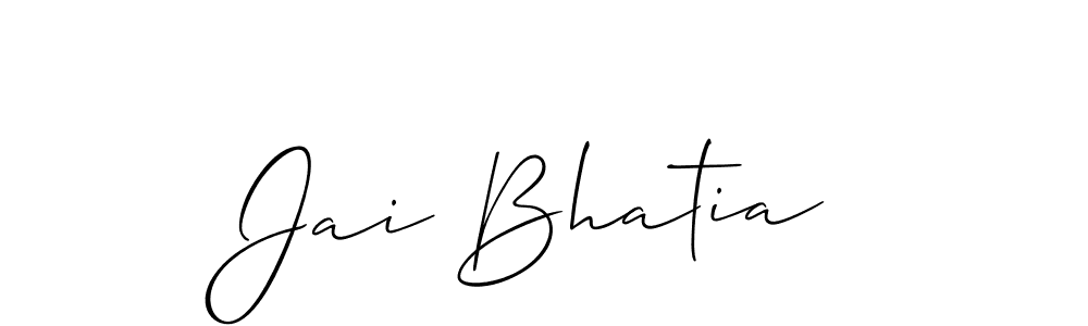 Create a beautiful signature design for name Jai Bhatia. With this signature (Allison_Script) fonts, you can make a handwritten signature for free. Jai Bhatia signature style 2 images and pictures png