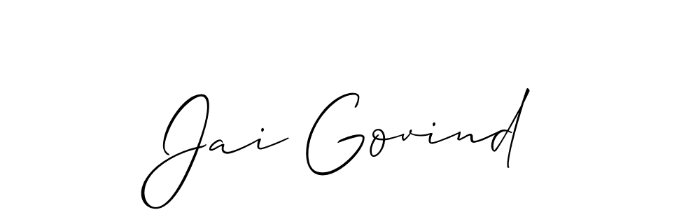 Make a beautiful signature design for name Jai Govind. With this signature (Allison_Script) style, you can create a handwritten signature for free. Jai Govind signature style 2 images and pictures png