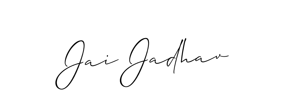 You should practise on your own different ways (Allison_Script) to write your name (Jai Jadhav) in signature. don't let someone else do it for you. Jai Jadhav signature style 2 images and pictures png